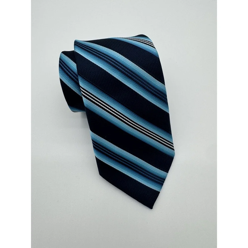 Pierre Cardin Men's Tie Blue Navy Striped Classic Polyester‎ Necktie Business
